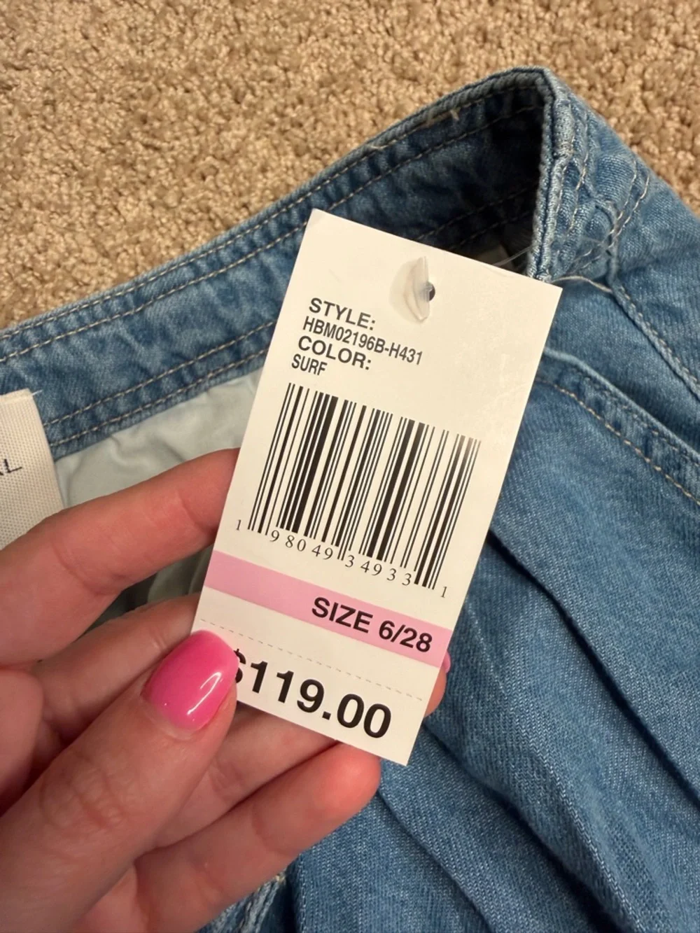 Habitual‎ Light Wash Denim Pants Relaxed Barrel Leg Jeans NWT Size 6/28